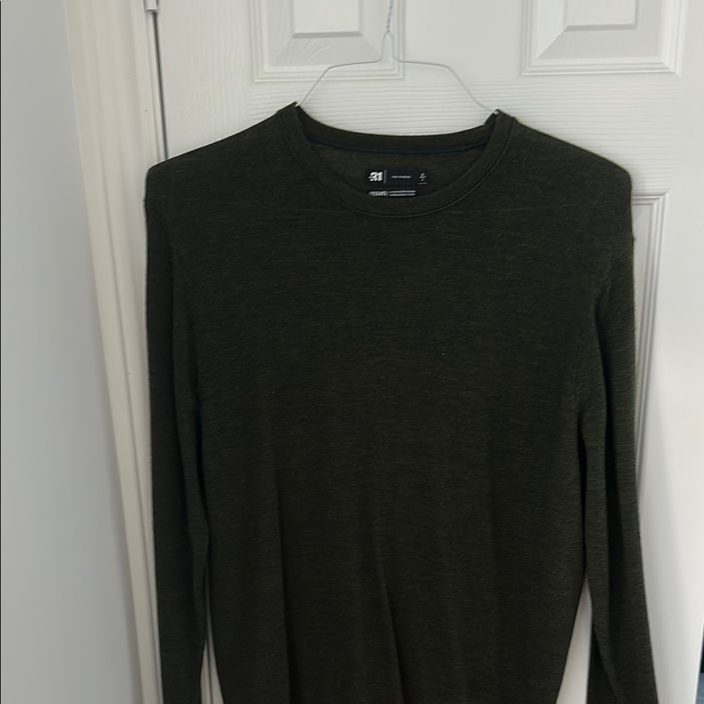 100% Merino Wool. Par Simons (Le31) Men's Green Sweater